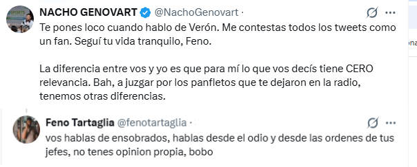 Dos pesos pesados del periodismo local, se tiraron con todo... El altercado se produce tras la venta de Santiago Ascacibar a Boca. Los tuits de hace minutos, en los que no se tuvieron compasión