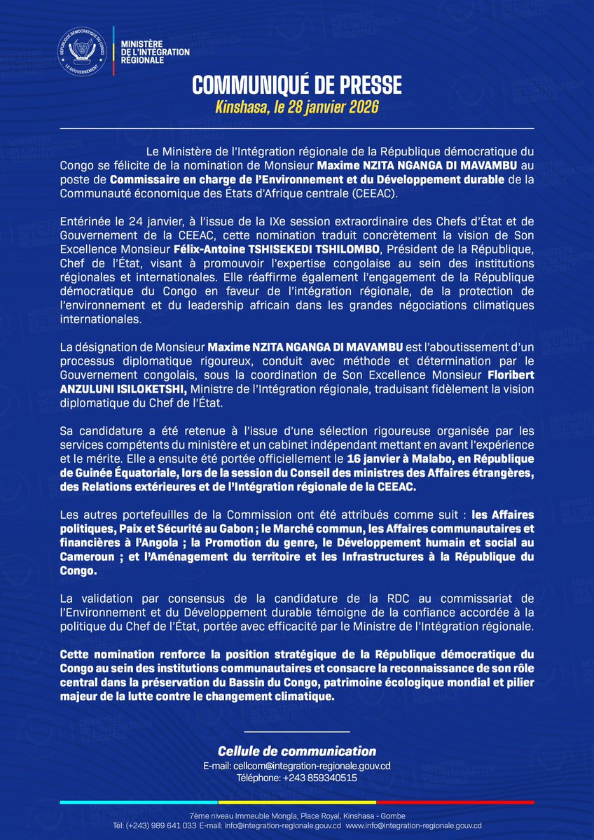 Ministère de l’Intégration Régionale tweet media