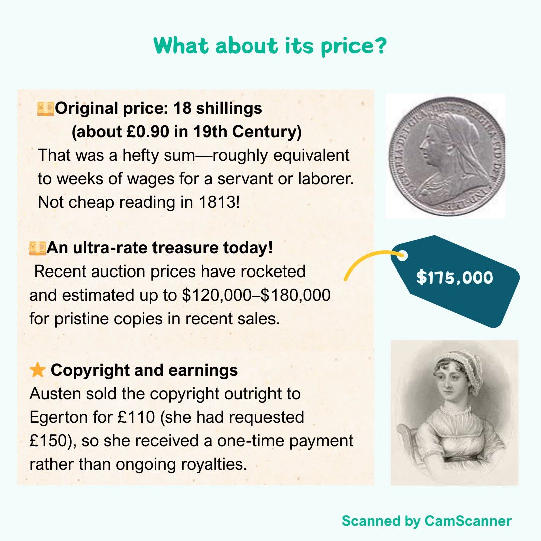 CamScanner's tweet image. In January 28th, 1813, Jane Austen's Pride and Prejudice was first published. Today, let's learn some fascinating facts about that very first edition with CamScanner! #camscanner #scannerapp #saveimportantdocsincamscanner #janeausten #prideandprejudice