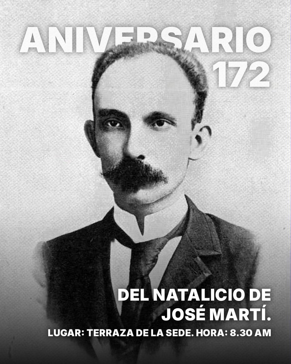 A nuestro Apóstol, que nos sembró ideas claras que seguiremos defendiendo.
172 Aniversario💚