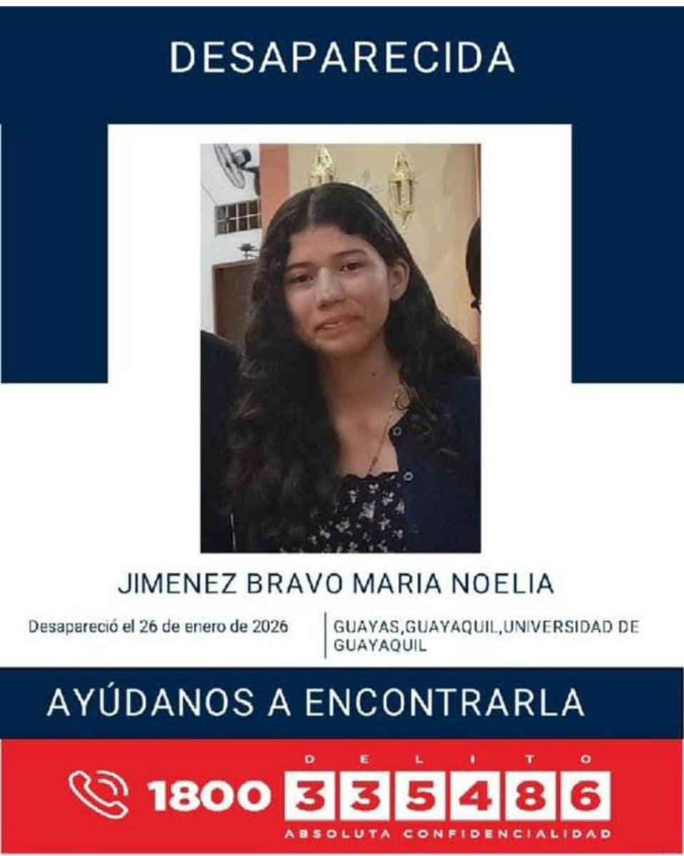#DesaparecidosEcuador paradero de esa joven comunicarse con la policía muchas Gracias 🫂