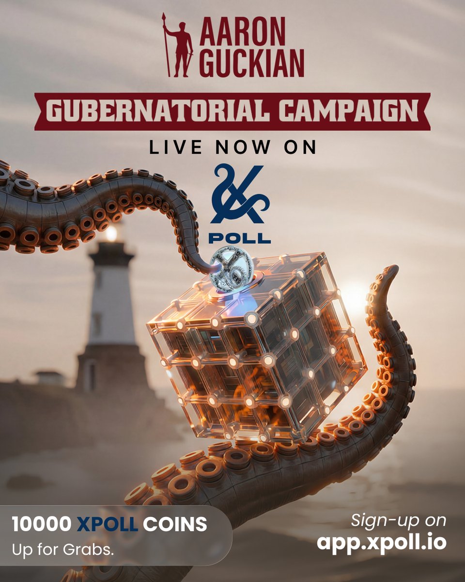 🚨 NEW CAMPAIGN LIVE NOW 🚨

Aaron Guckian’s Rhode Island (RI) Gubernatorial Campaign is officially live on XPOLL.
Your opinion matters.
Your signal counts.
And yes, 10,000 native XPOLL Coins are up for grabs.

Bookmark the Campaign today. Get ready to participate daily.
