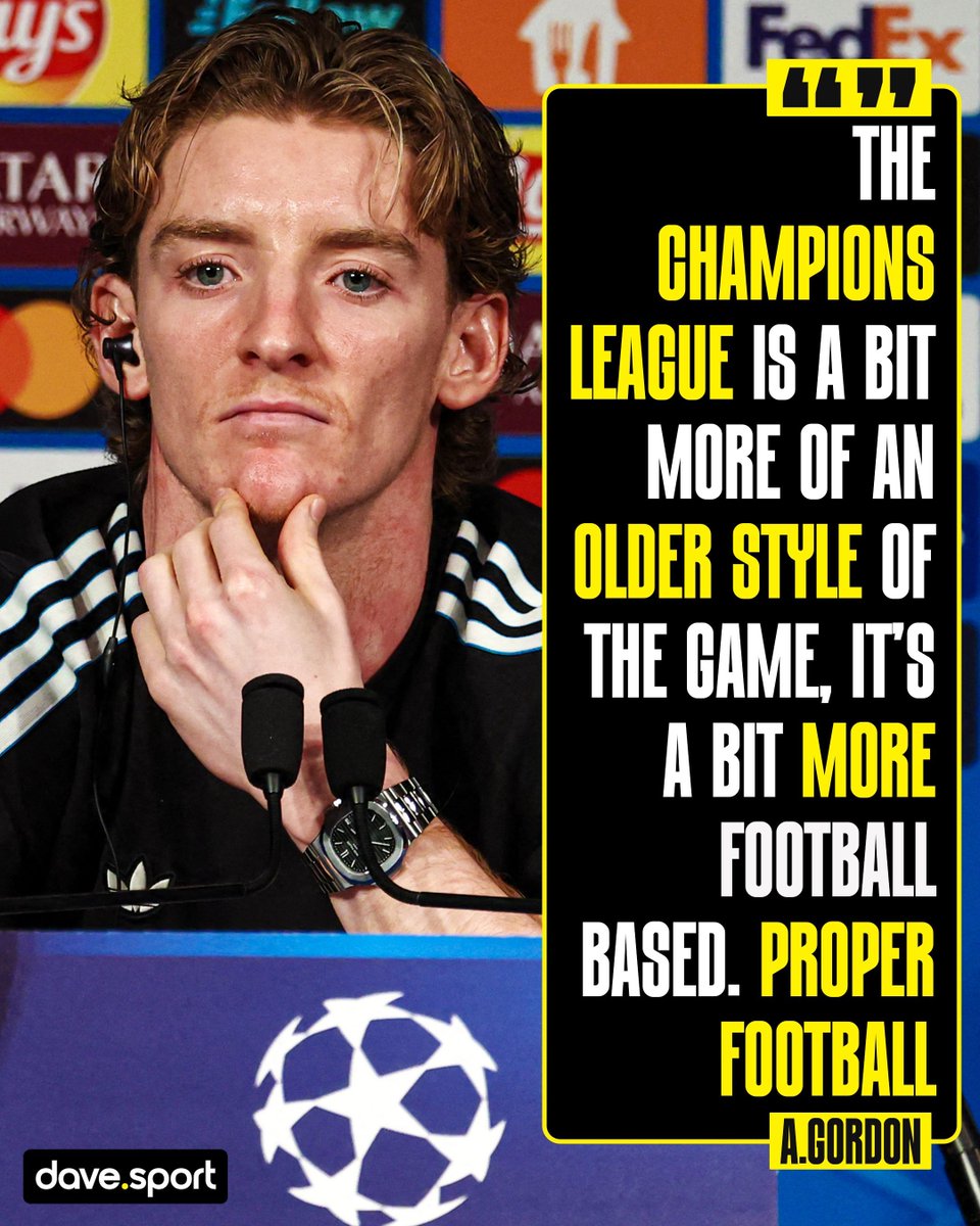 davedotsport's tweet photo. Anthony Gordon claims more teams are trying to play ‘proper football’ in the Champions League! 👀 

Has the Premier League become anti-football? 🤔 https://t.co/aF1QwAaNAh