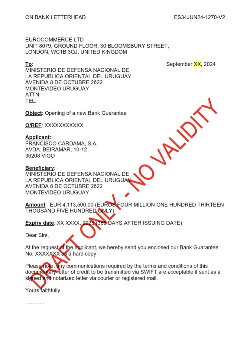 cabezamartini's tweet image. 🔴 Cardama presentó un borrador casi igual de un barco camerunés, antes de enviar la garantía de EuroCommerce, según informó Búsqueda. Los borradores fueron convertidos a PDF. Incluso antes de que llegara la garantía de EuroCommerce, Cardama ofreció una garantía de una…