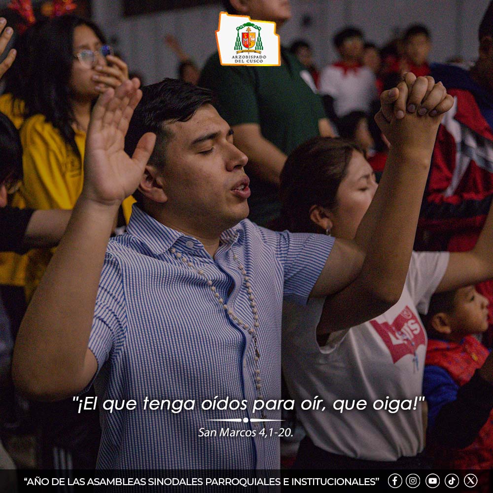 ArzoCusco's tweet photo. 𝑬𝒍 𝑬𝒗𝒂𝒏𝒈𝒆𝒍𝒊𝒐 𝒅𝒆 𝒉𝒐𝒚: San Marcos 4,1-20.
28 de enero
#ArzobispadoDelCusco
#IglesiaCatólica
#Noticias
#Cusco
#Perú https://t.co/0BTEli8DoQ