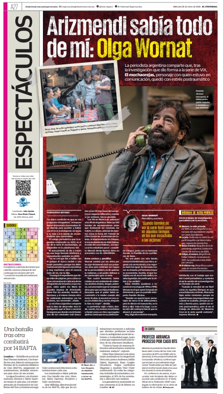 #EnPortada La periodista argentina comparte que, tras la investigación que dio forma a la serie de ViX, "El mochaorejas", personaje con quien estuvo en comunicación, quedó con estrés postraumático 😓
eluniversal.com.mx/espectaculos/e…