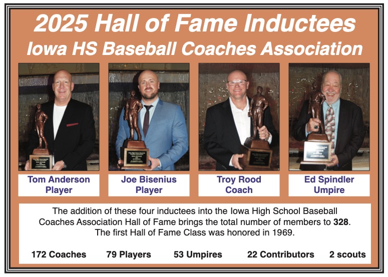 Congratulations to the 2026 <a href="/IAHSBCA/">Iowa HS Baseball Coaches Association</a> Hall of Fame class that was inducted at the annnual banquet last weekend.