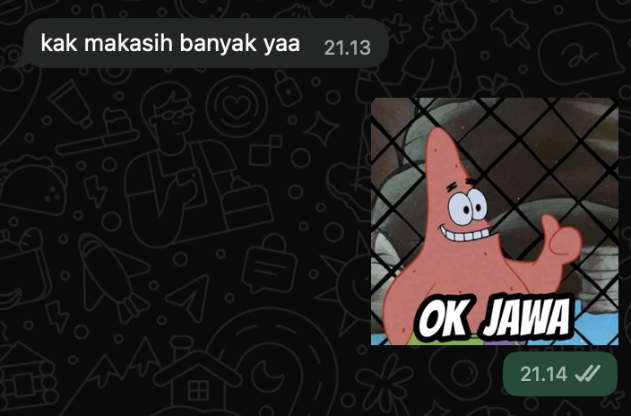 bringing in this sticker to serious conversations with my javanese friends like it's air to my lungs.

p.s. none has felt offended. so far 🙏