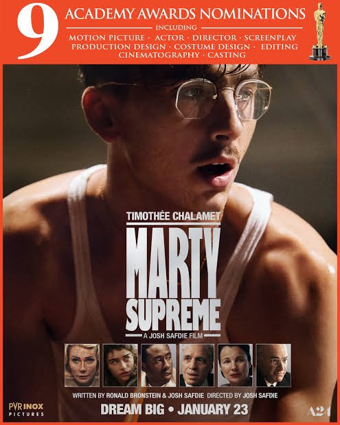 editor_dineshg7's tweet image. Watched #MartySupreme movie A striking piece of cinema with a great performance by Actor #Timothée 💥💥 remarkable music and top-notch cinematography 🔥

Truly deserving of its 9 Oscar nominations. Hoping it wins at least 3 💯