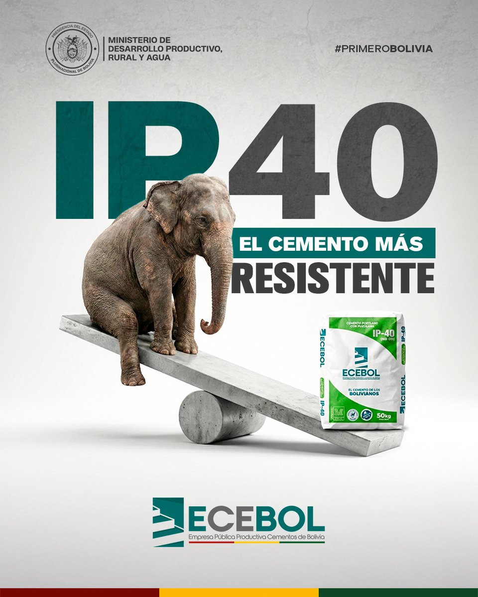Sedem_Bolivia's tweet image. 𝗜𝗣 𝟰𝟬: 𝗲𝗹 𝗰𝗲𝗺𝗲𝗻𝘁𝗼 𝗺𝗮́𝘀 𝗿𝗲𝘀𝗶𝘀𝘁𝗲𝗻𝘁𝗲.
Fuerza comprobada para las obras que sostienen el país. 🏗️💪

Ecebol, hecho para durar.

#ECEBOL #SiempreBolivia #PrimeroBolivia 
@MDPRyABolivia @EcebolBolivia