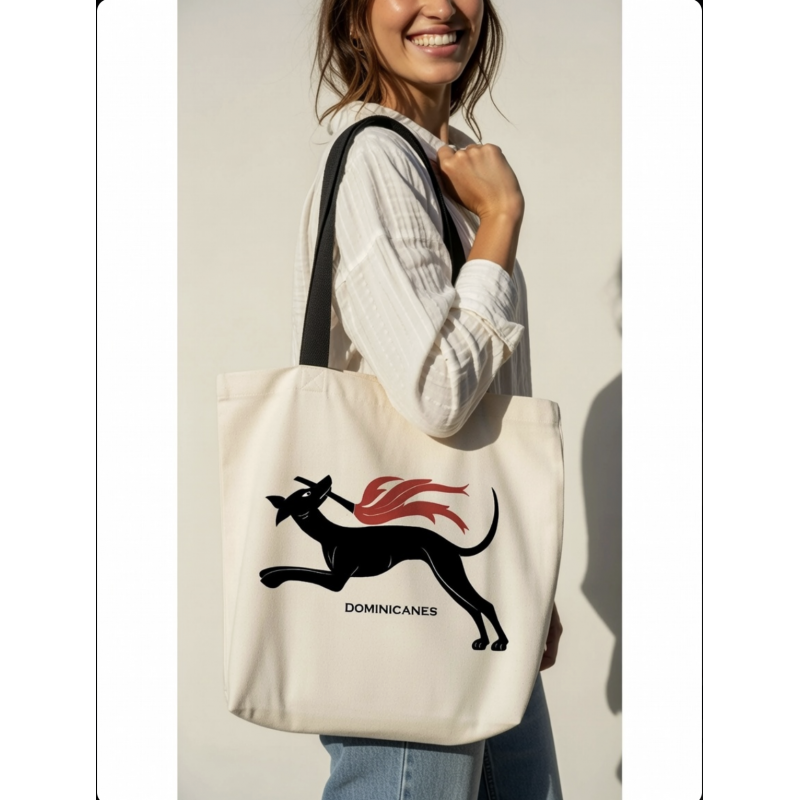 Shopper in Cotone- manico lungo cm 67 con simbolo Domenicanes basilicacateriniana.it/shop/index.php…