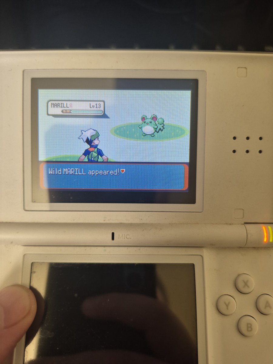 DisturbedGear's tweet photo. Random #shiny Marill in #PokémonEmerald whilst training for the third gym! Blown away with this, this is my first ever playthrough of Emerald as well ✨️💧 https://t.co/It6qZxA1jJ