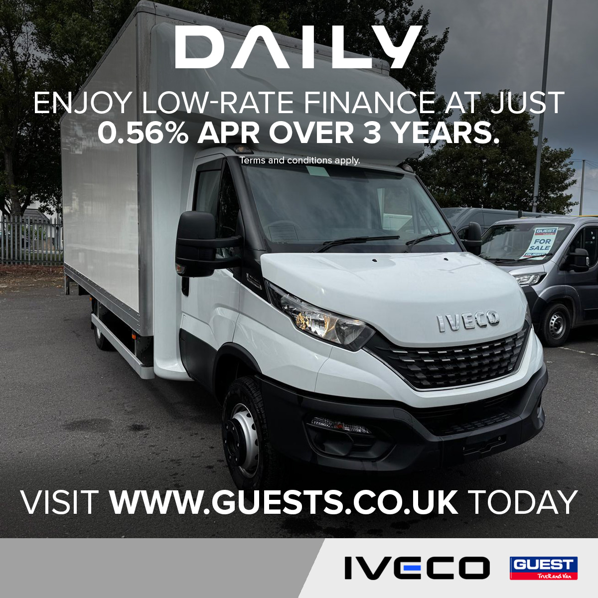 Drive away in an IVECO Daily with ultra‑low‑rate finance! Enjoy finance at just 0.56% APR over 3 years and get the capability, reliability, and performance your business deserves.

Call us on 0121 553 2737 to find out more.

#IvecoDaily #lowratefinance #GuestMotorGroup