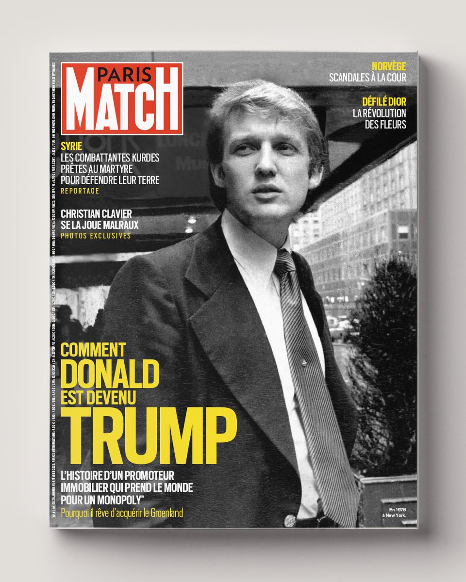 ParisMatch's tweet image. 🚨 À la une de 𝗣𝗔𝗥𝗜𝗦 𝗠𝗔𝗧𝗖𝗛 cette semaine.

📌 Comment Donald est devenu Trump.
📌 Syrie : les combattantes kurdes prêtes au martyre pour défendre leur terre.
📌 Norvège : scandales à la cour.
📌 Défilé Dior : la révolution des fleurs.
📌 Christian Clavier se la joue…