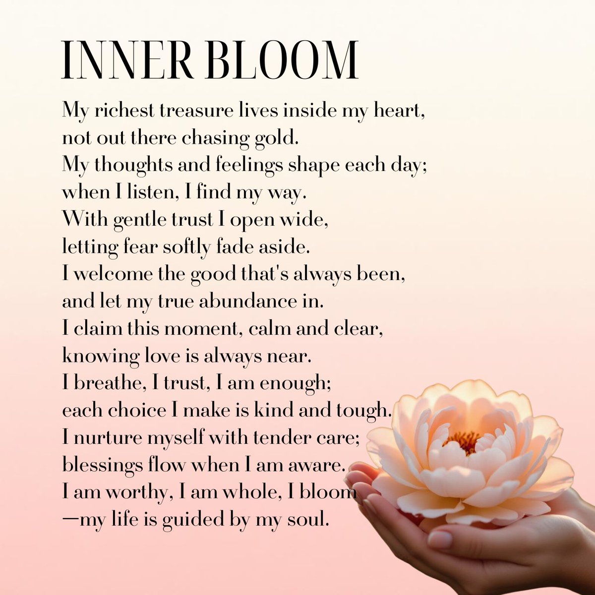 MichelBaise's tweet image. I bloom from within—gentle trust, steady heart, endless abundance. 🌸✨💛 #InnerBloom #SelfLove #AbundanceMindset #DailyMantra #GentlePower