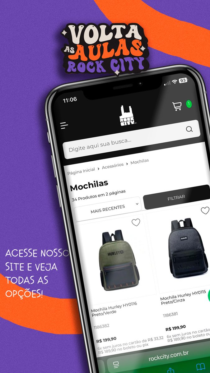 RockCityArmy's tweet photo. 🎒🔥 Volta às aulas começa pela mochila certa🔥🎒

As mochilas que acabaram de chegar na Rock City já estão prontas para o seu corre do dia a dia.
Modelos novos, estilos diferentes e marcas que entregam resistência, conforto e identidade, da sala de aula pro rolê sem esforço. https://t.co/jJsiyX6JHN