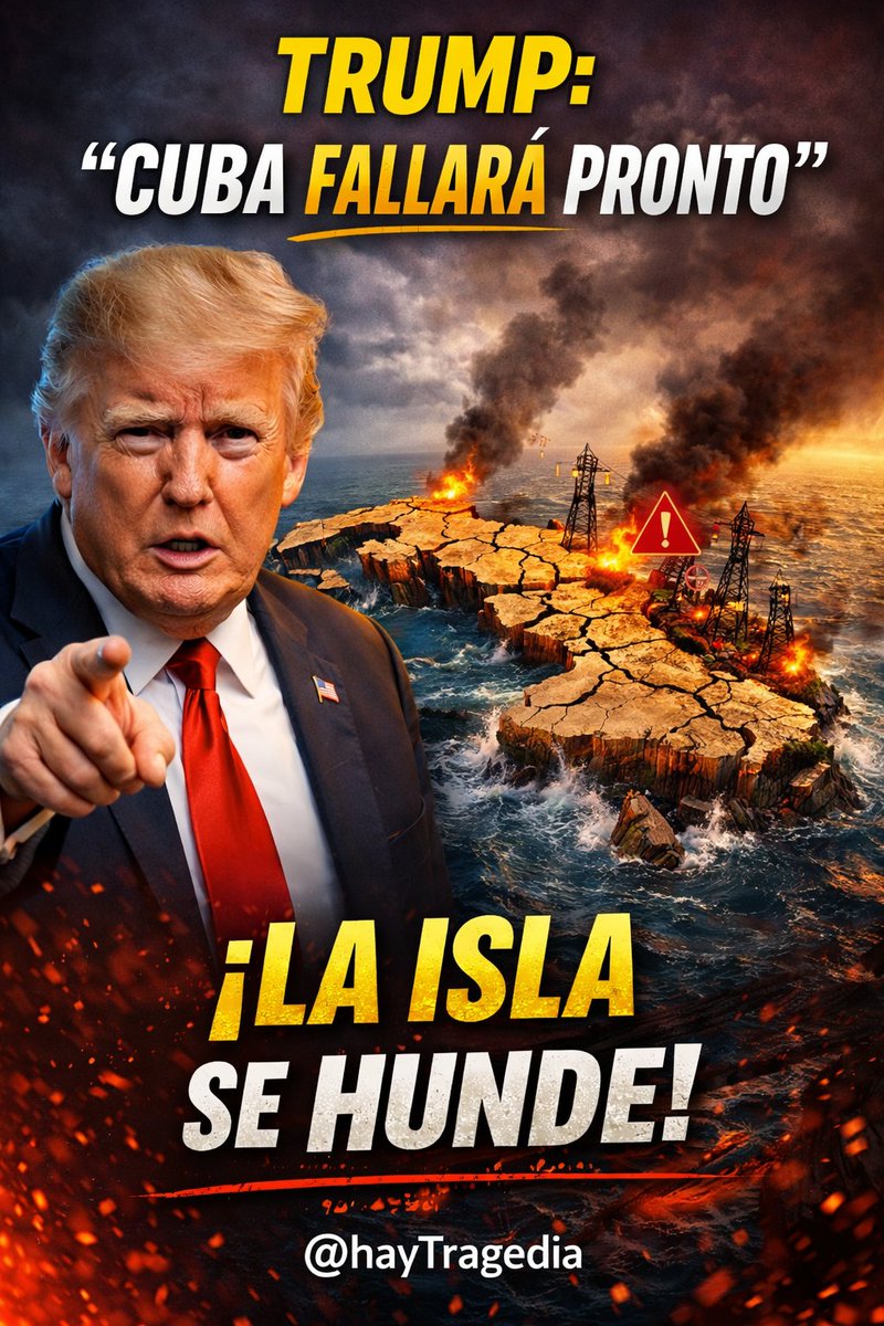 #Trump lanzó una frase que sacudió al Caribe: “Cuba fallará pronto”. 

⚠️ Sin petróleo, con apagones, inflación y una crisis que aprieta cada día más, la isla vuelve al centro del debate regional.

¿Advertencia real o jugada política? #HayTragedia