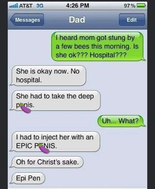 BitsOfBanterHQ's tweet photo. Sometimes all you need is a bit of EPIC🍆

#AutocorrectFail #DadJokes https://t.co/yMsHquCfXu