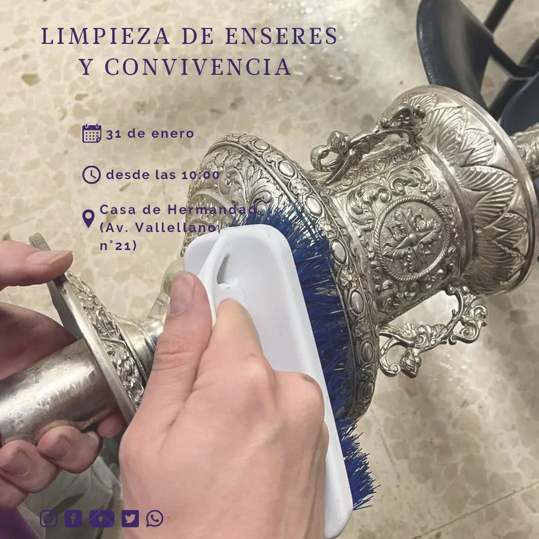 #AVISO | LIMPIEZA DE ENSERES Y CONVIVENCIA |

Este sábado puedes pasarte por la Casa de Hermandad, en la Av. de Vallellano n°21,  a partir de las 10:00 horas, y compartir con nosotros momentos de convivencia y fraternidad ¡Te esperamos! 

#AmorYPasión #PasiónDeCórdoba