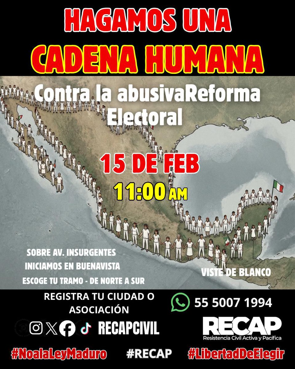 luzelenachavez8's tweet image. ¿Ya viste el fraude en Oaxaca? La revocación de mandato que perdió Salomón Jara y que ahora pretende tapar con un fraude electoral, fue un experimiento de cara al 2027, por eso da inicio eventos como el de CADENA HUMANA que busca frenar la "reforma Maduro" de Sheinbaum. Aquí los…