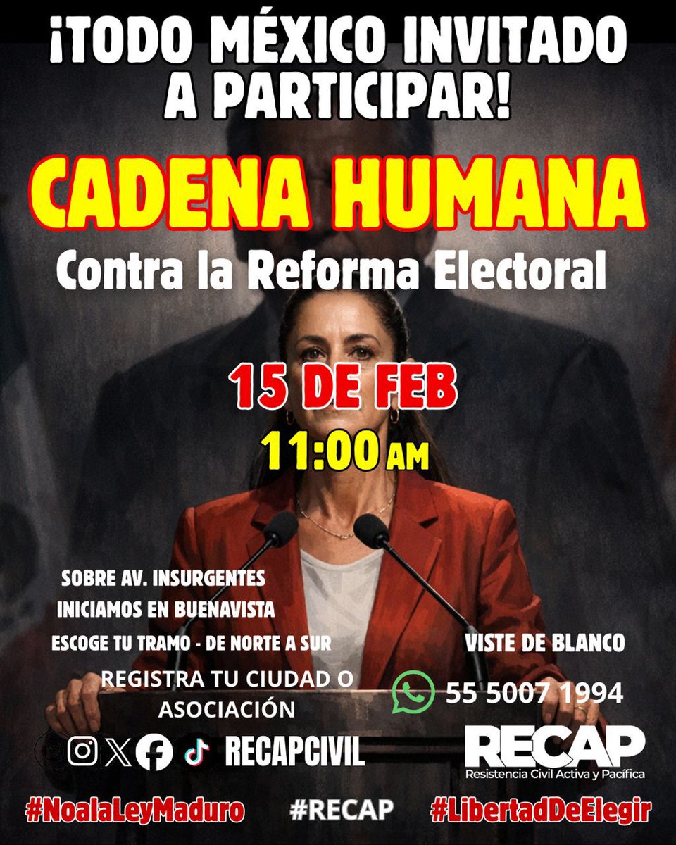 luzelenachavez8's tweet image. ¿Ya viste el fraude en Oaxaca? La revocación de mandato que perdió Salomón Jara y que ahora pretende tapar con un fraude electoral, fue un experimiento de cara al 2027, por eso da inicio eventos como el de CADENA HUMANA que busca frenar la "reforma Maduro" de Sheinbaum. Aquí los…