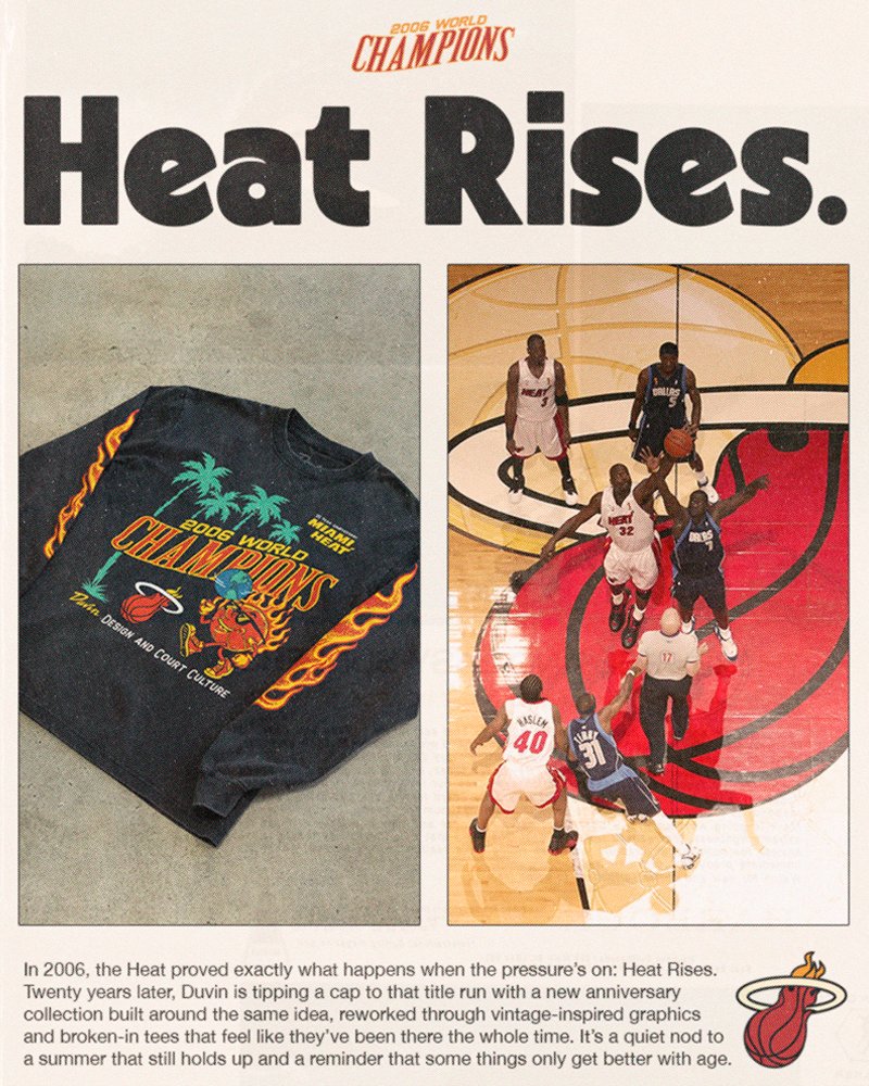 🏆 15 STRONG FOREVER 🏆

2006 WORLD CHAMPIONS FOR THE <a href="/MIAMIHEAT/">Miami HEAT</a> BY <a href="/DUVINDESIGN/">Duvin Design Co.</a> &amp; <a href="/COURTCULTURE/">COURT CULTURE</a> 

AVAILABLE NOW EXCLUSIVELY AT THE FOLLOWING LOCATIONS:
- KASEYA CENTER
- DADELAND MALL
- DOLPHIN MALL
- PEMBROKE LAKES MALL
- MIAMI INTERNATIONAL AIRPORT

gohe.at/4rkdoiG