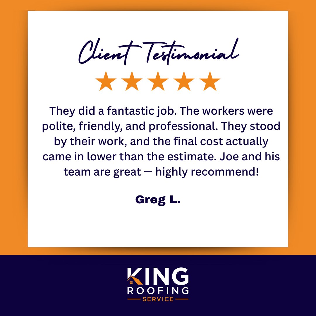_kingroofing's tweet photo. ⭐️⭐️⭐️⭐️⭐️
From professionalism to pricing transparency, our team is proud to deliver results customers can trust.

📞 Ready to get started? Contact King Roofing for a free estimate today

#CustomerReviews #TrustedRoofing #KingRoofing #RoofingService https://t.co/wSFd237FXR