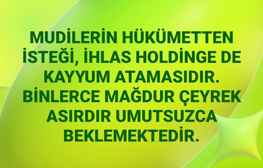 #İhlasFinansParamıVer
Adalet mi?
Hak mı?
Hukuk mu?
26 yıl oldu kuruş yok bu hırsızlardan. #İhlaszedeler
#ihlasfinans 'a kayyum❗
<a href="/RTErdogan/">Recep Tayyip Erdoğan</a> <a href="/omerbolatTR/">Prof. Dr. Ömer Bolat</a> <a href="/Akparti/">AK Parti</a> <a href="/devapartisi/">DEVA Partisi</a> <a href="/AvOzlemZengin/">Av. Özlem Zengin 🇹🇷</a> <a href="/sonkibar/">Sabahattin Önkibar</a> <a href="/tdtuketicidostu/">TD Tüketici Dostu</a> <a href="/cenginyurt52/">Cemal Enginyurt</a> <a href="/hasandogan/">Hasan Doğan</a> <a href="/ComezTurhan/">Turhan Çömez</a> <a href="/erbakanfatih/">Dr. Fatih Erbakan</a>