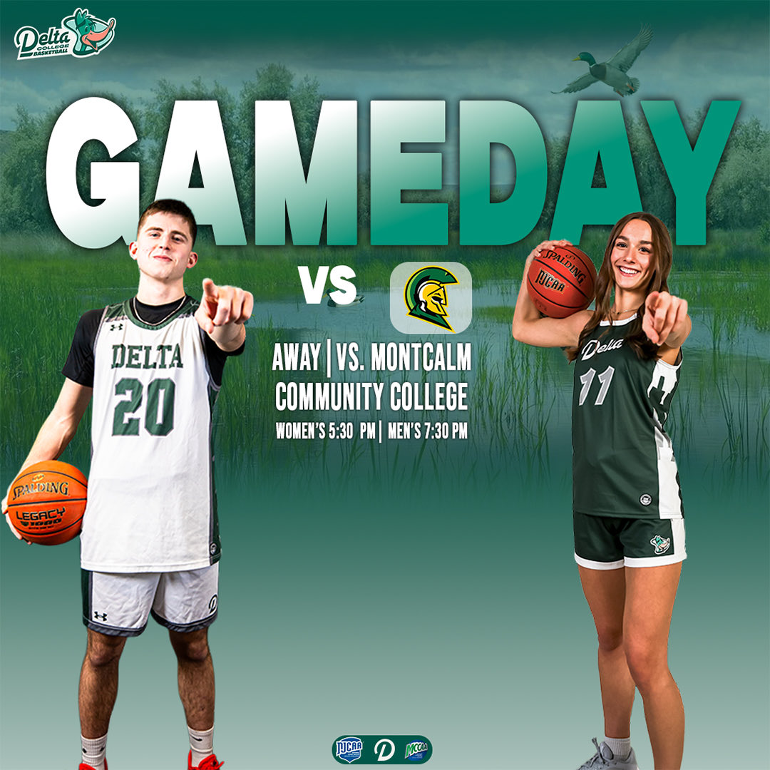 delta_pioneers's tweet image. It’s Game Day! 🟢⚪️🦆

Our Men’s and Women’s Basketball teams travel to Montcalm Community College 
Women’s tip off at 5:30 and Men’s tip off at 7:30!

#GoDelta #DCAthletics #NJCAA #MCCAA
