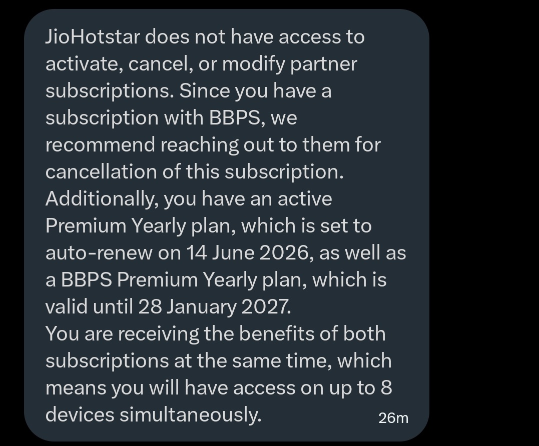 _derin_v_'s tweet photo. @hotstar_helps @AmazonHelp @amazonIN @JioHotstar This was the reply from jiohotstar team FYI. @hotstar_helps @JioHotstar @amazonIN @AmazonHelp https://t.co/c8a3Lx2HeG