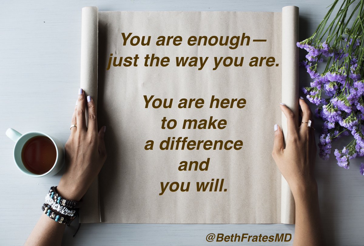 BethFratesMD's tweet image. Reminder---

You are enough. 💜

#mindset #pavingwellness #health #mentalhealth