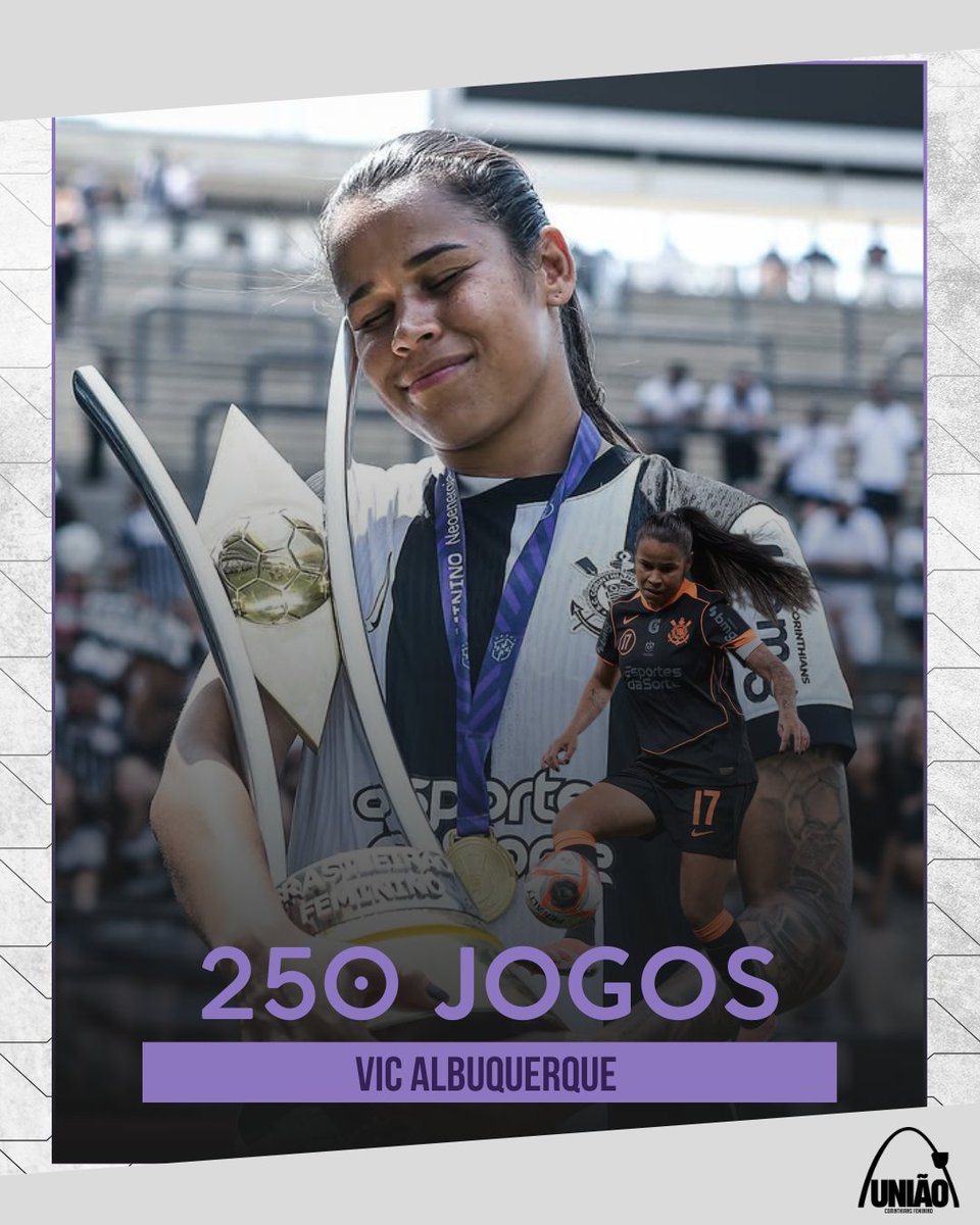Um marco gigante para uma jogadora gigante

Vic Albuquerque chegou aos 250 jogos com a camisa do Corinthians e segue fazendo história como a maior artilheira do clube, com 121 gols e 26 assistências pelo Timão. Ídola, decisiva e protagonista de conquistas inesquecíveis, Vic é
