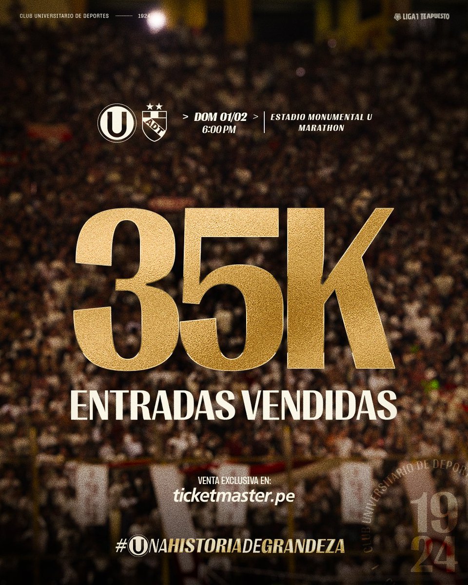 𝗬 𝗖𝗔𝗗𝗔 𝗗𝗜́𝗔 𝗤𝗨𝗘 𝗣𝗔𝗦𝗔 𝗧𝗘 𝗤Ⓤ𝗜𝗘𝗥𝗢 𝗠𝗔́𝗦 🎶

Ya son más de 35 mil los cremas confirmados, entre tribunas y palcos, para nuestro partido ante ADT de este domingo.

🎟 ¡Hagamos un lleno monumental! ▶️ bit.ly/49P2tpR

#UnaHistoriaDeGrandeza