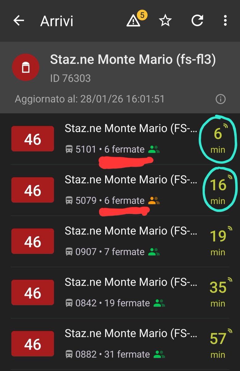 MercurioPsi's tweet image. 2 #bus 46 attaccati, ma #ProBus calcola 10min di distanza, e il 2° #bus trasmette il dato "affollato"🟠 ma è praticam vuoto 🤷🏻‍♂️