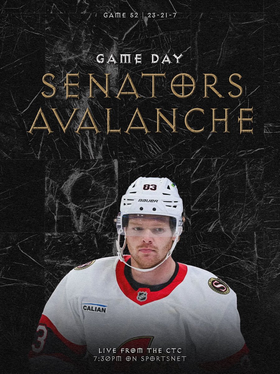 Senators Game Day Poster 53/82 — Senators vs Avalanche

#GoSensGo