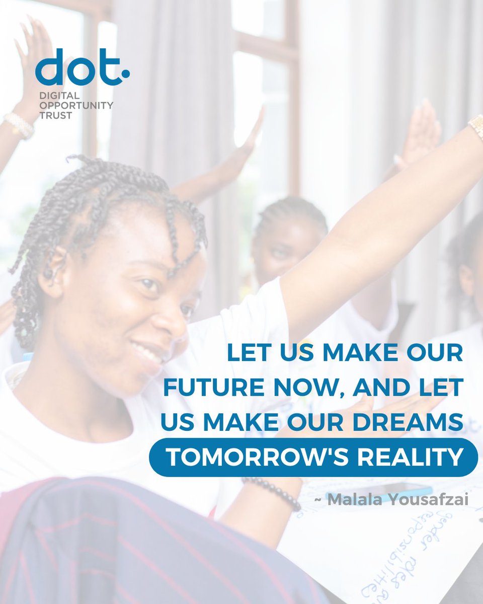 DigitalOppTrust's tweet photo. DOT Youth, what is one inspirational quote you can share to motivate your peers? Share your inspiring words! 💙
#DOTYouth #Quoteoftheday #Inspiration #Youthvoices #DOTGoingBeyond https://t.co/mMNnqSW8sZ