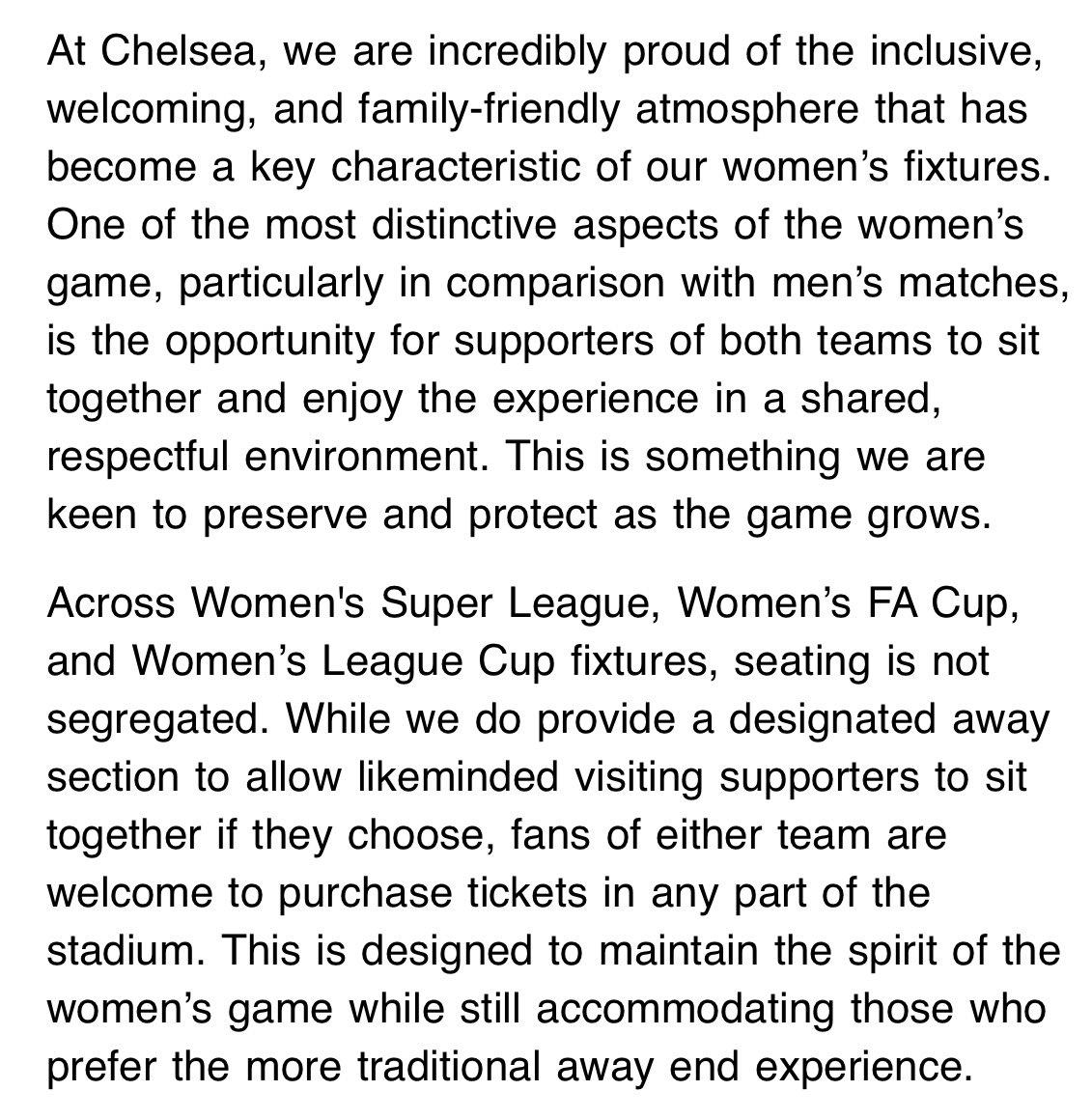 parkroad8's tweet image. So… wrote to the club about away fans sitting in home sections this weekend. This is the answer I got. Head’s on mars tbh. Ideally would like to reply with something constructive, so please feel free to share your thoughts