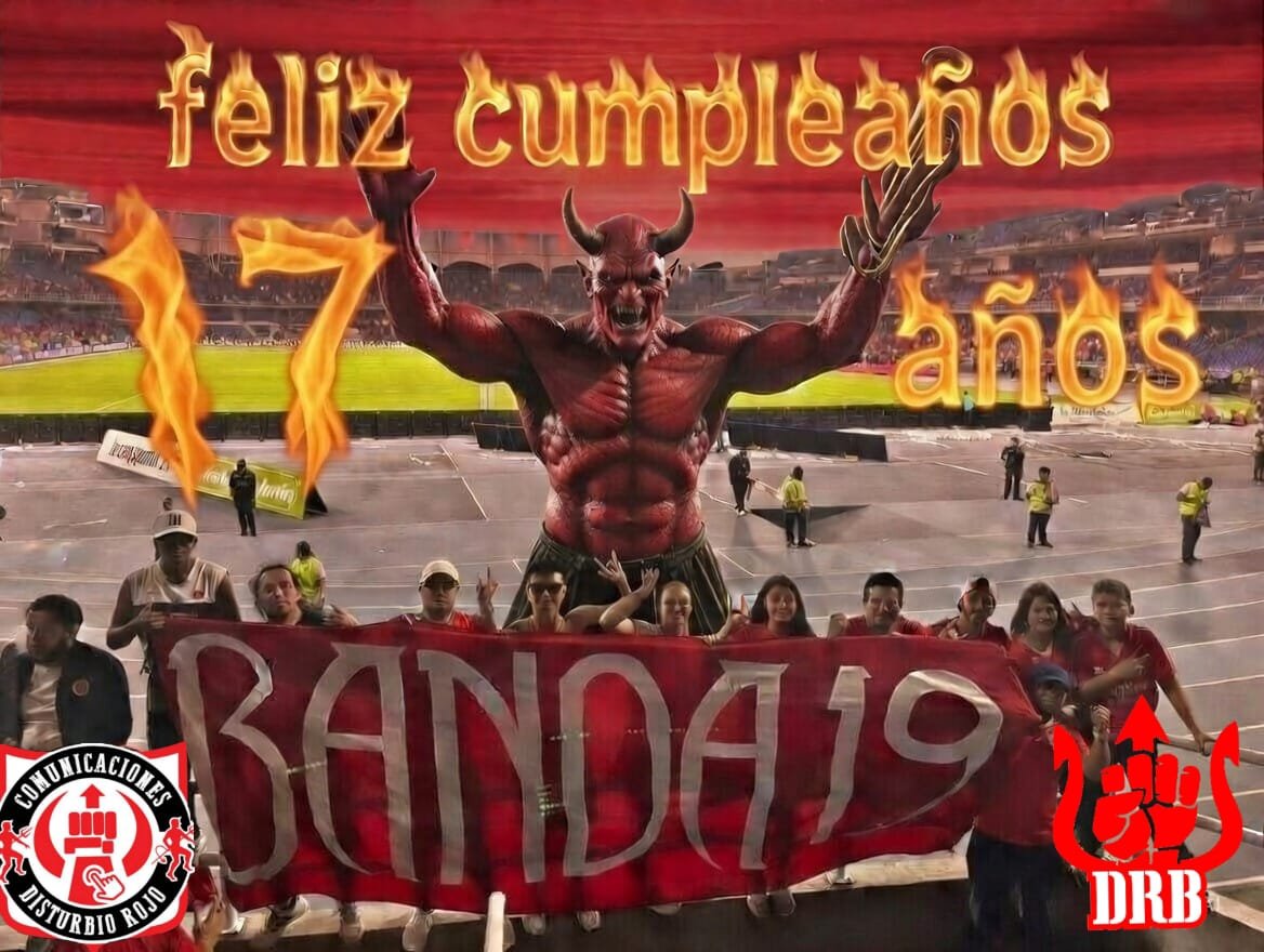 🥳Feliz cumpleaños # 17

 A nuestro 👹parche de BANDA 19, quienes alientan y dejan todo por el rojo, desde la localidad de Teusaquillo 👊🏻siempre están los pibes que no paran de alentar al diablo por Colombia y el continente👹
🥳Que los cumpla la banda

AMÉRICA ES LA RAZÓN ⚽🇦🇹