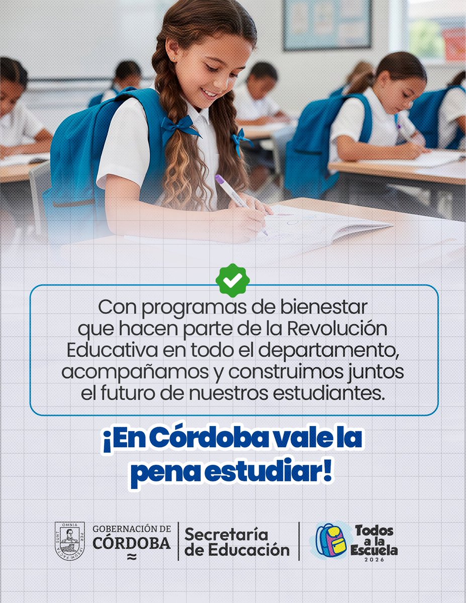#TodosALaEscuela ¡Aún hay cupos disponibles en nuestros colegios oficiales! 📚Invitamos a padres de familia y cuidadores a matricular a los niños, niñas y jóvenes. Garantizamos una educación con condiciones reales para aprender y permanecer en las aulas. 👇

#RevoluciónEducativa