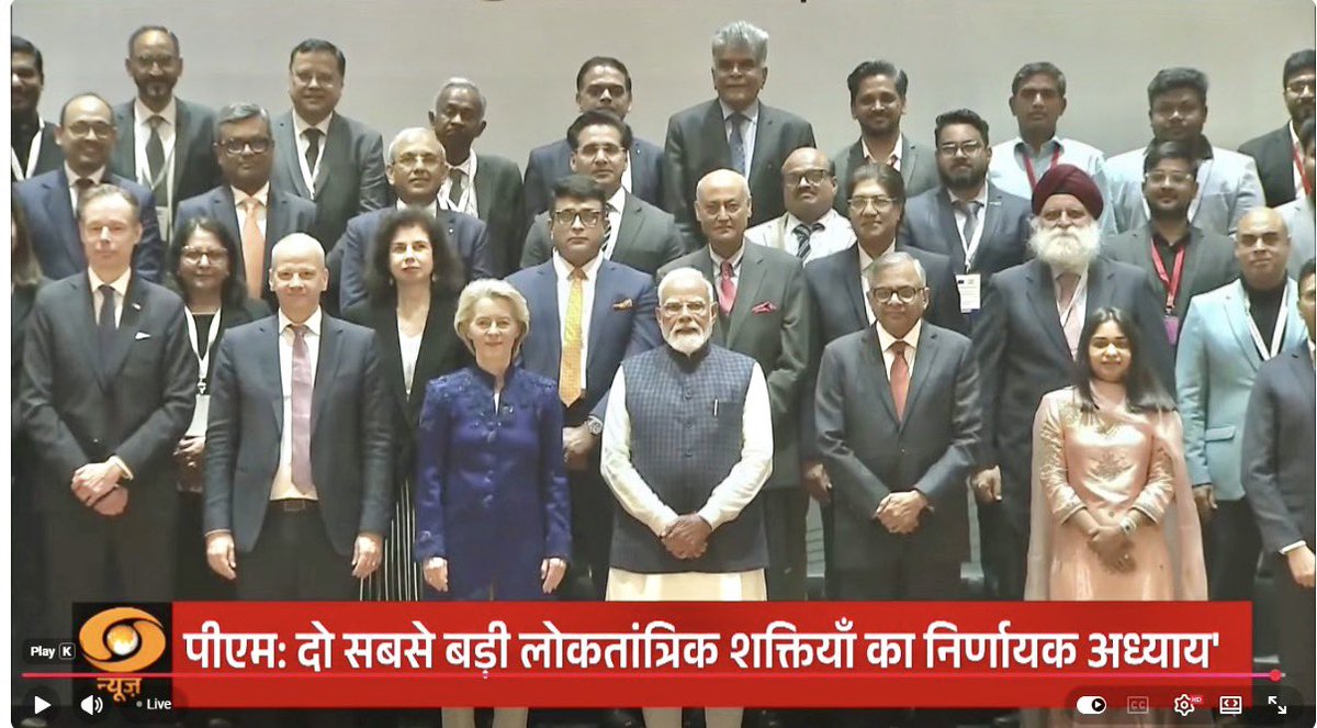 panarunaaqeel's tweet photo. A Historic Moment for India 🇮🇳🇪🇺
I was honoured to be present to witness the India–EU Trade Agreement engagement, in the august presence of the Hon’ble Prime Minister of India, Shri Narendra Modi ji, Ms. Ursula von der Leyen, President of the European Commission, senior Ministers, top-ranking officials, and a distinguished cross-section of the business community.
This milestone reflects the visionary leadership of our honourable Prime Minister Shri Narendra Modi ji and marks a significant step in strengthening India’s global economic partnerships and long-term growth.

📍 Bharat Mandapam, New Delhi
📅 27 January 2026