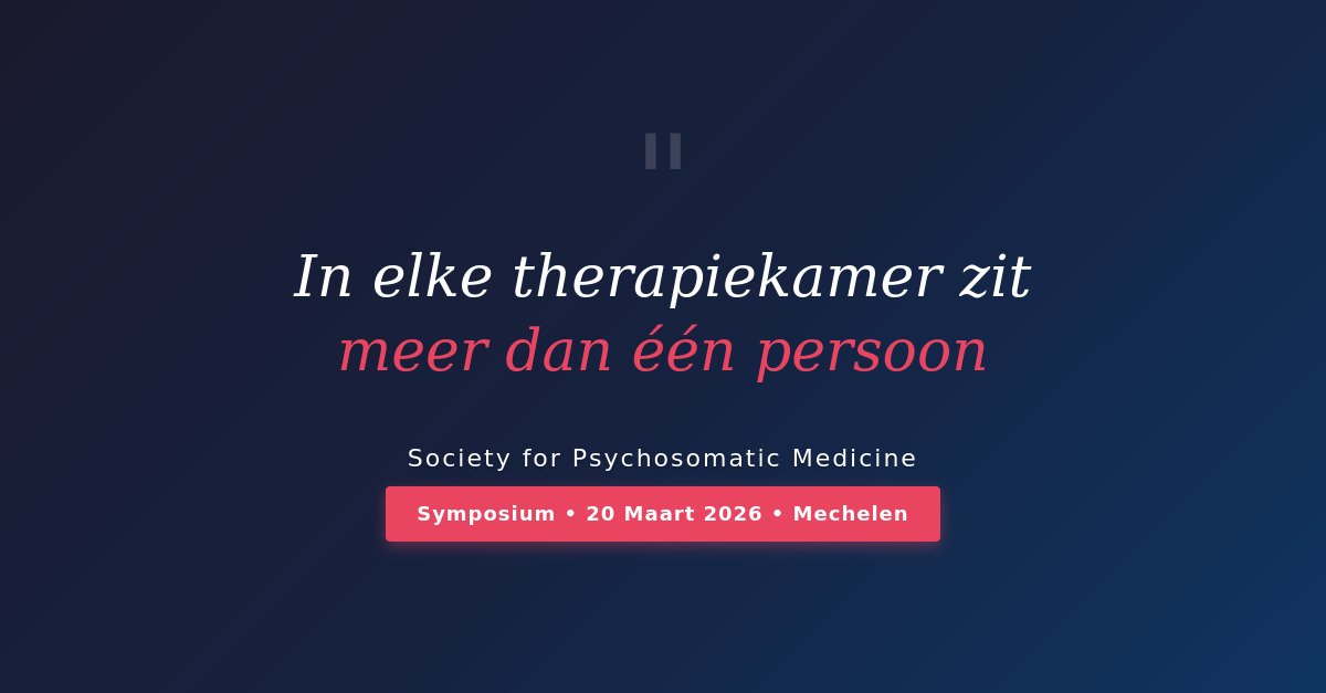 Na jaren therapeutisch werk:
De meest hardnekkige klachten verdwijnen pas wanneer je stopt met alleen de patiënt te behandelen.
In elke therapiekamer zit meer dan één persoon. Het systeem praat altijd mee.
Op 20 maart deel ik dit in mijn keynote:
🔗 spm-2026.vercel.app