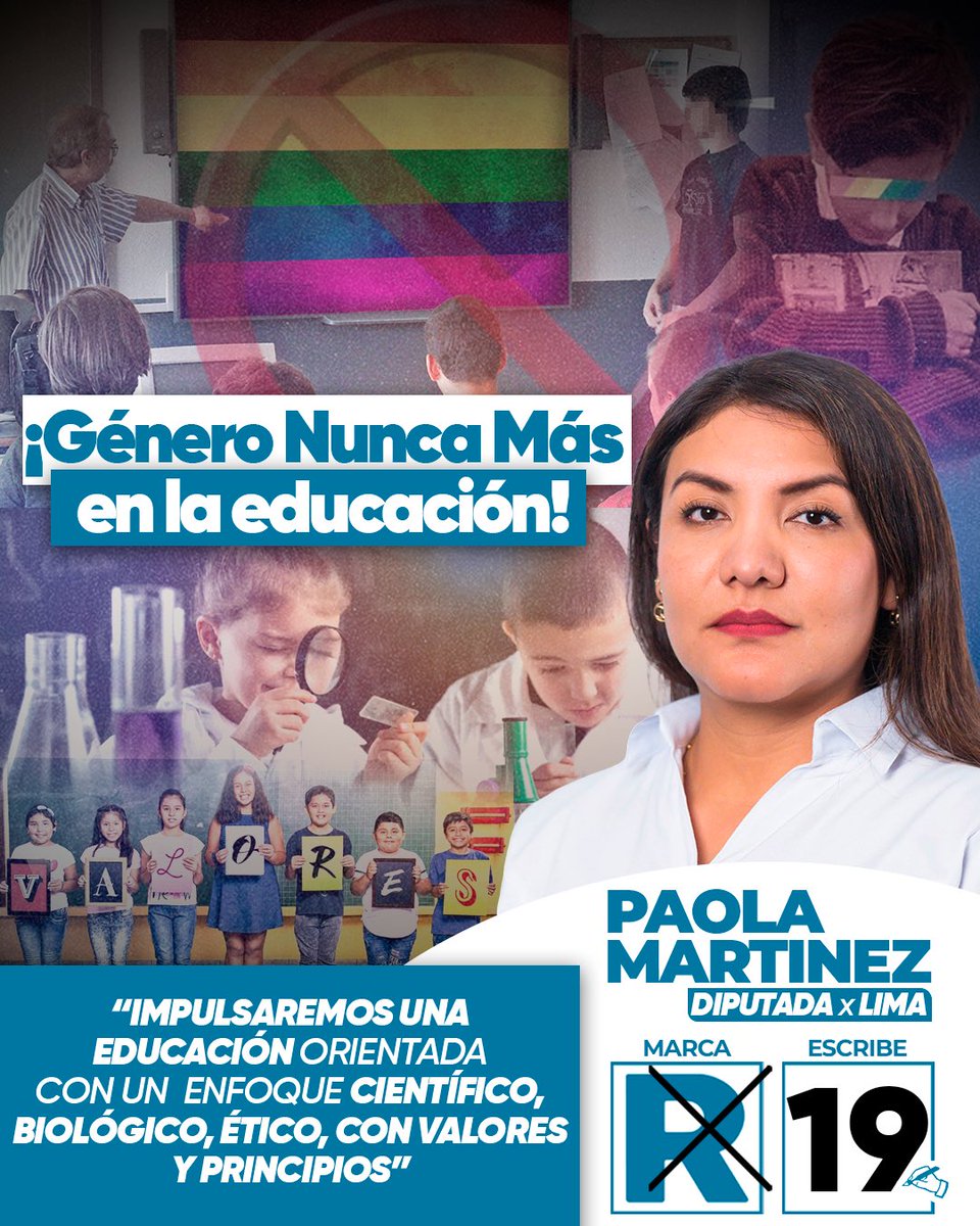 🚨 ¡GÉNERO NUNCA MÁS EN LA EDUCACIÓN!
Los colegios no son laboratorios ideológicos. La educación debe tener enfoque científico, biológico y ético, con valores y principios que respeten a la familia. 📚✋

Defendamos una enseñanza que forme a los niños y por el futuro del país.
