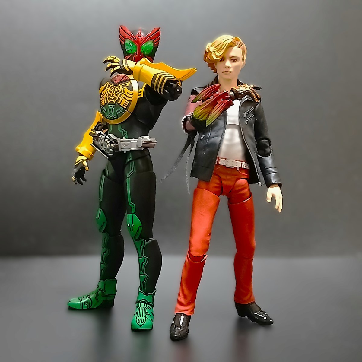 真骨彫　仮面ライダー　オーズ　タトバ　アンク　3種セット　※アンク 腕破損あり 関節可動玩具好き三手八郎です。久々に真骨彫「タトバ」とSHフィギュ