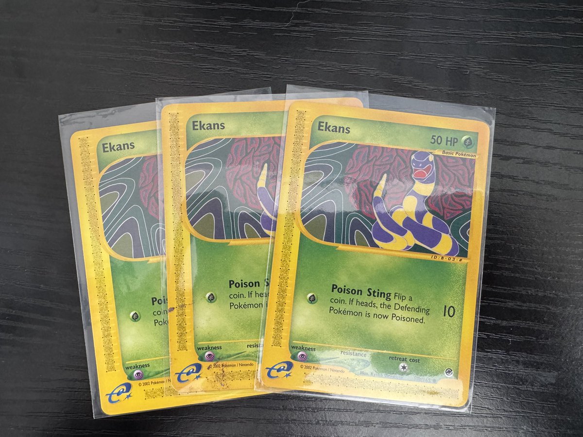 It is with great honor to announce that I have surpassed 500 followers! 🎉

I have also removed an Ekans type from the portfolio to specifically only collect any 1st edition stamped Ekans printed before 2003!

Luckily I only had 3 and will be receiving mail to replace them but