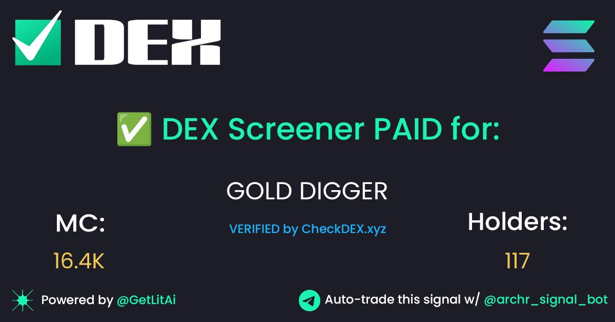 checkdexxyz's tweet image. A NEW TOKEN ($digger) HAS PAID DEX!

Join the Community:
x.com/i/communities/…

checkdex.xyz/42Lf6Qq3YJLMVH…

🚀 SEND Gold Digger W/ CHECKDEX TRENDING 🚀