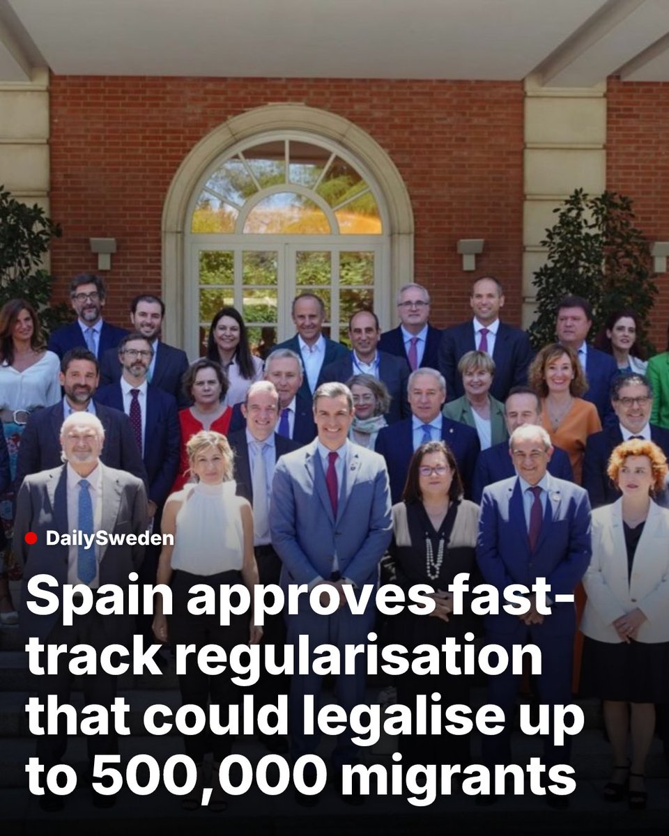 DailySweden's tweet photo. The government frames the move as both pragmatic and humane, arguing Spain needs workers and better integration as its population ages.

https://t.co/vgno5NJda6 https://t.co/KMpAwTd3L5