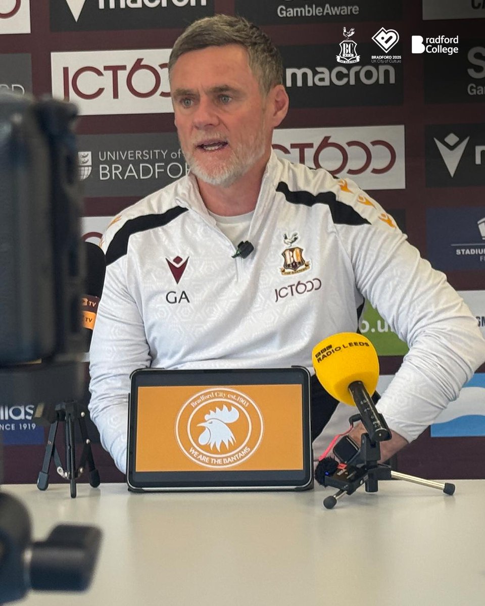 officialbantams's tweet photo. Graham Alexander has been speaking to the press ahead of this weekend's clash against Doncaster Rovers. 🎙️

#BCAFC | @RMA_Systems https://t.co/2Es4Tf4B5x