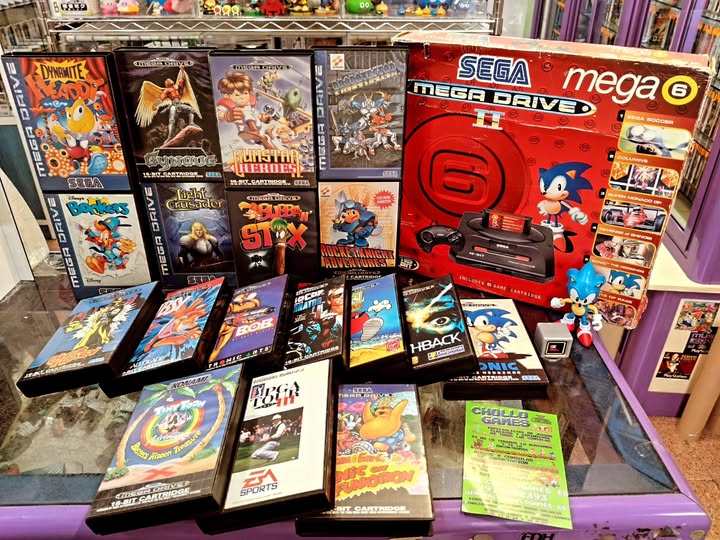 CholloGames's tweet photo. Mega Sega!!! #sega #sonic #probotector #konami #terminator #robocop #tinytoon #chollogames #retrogamecollector #retrogamestore #retrogamers Todos los productos disponibles en nuestra web https://t.co/qBIc41lYXH https://t.co/7I65RZYbae