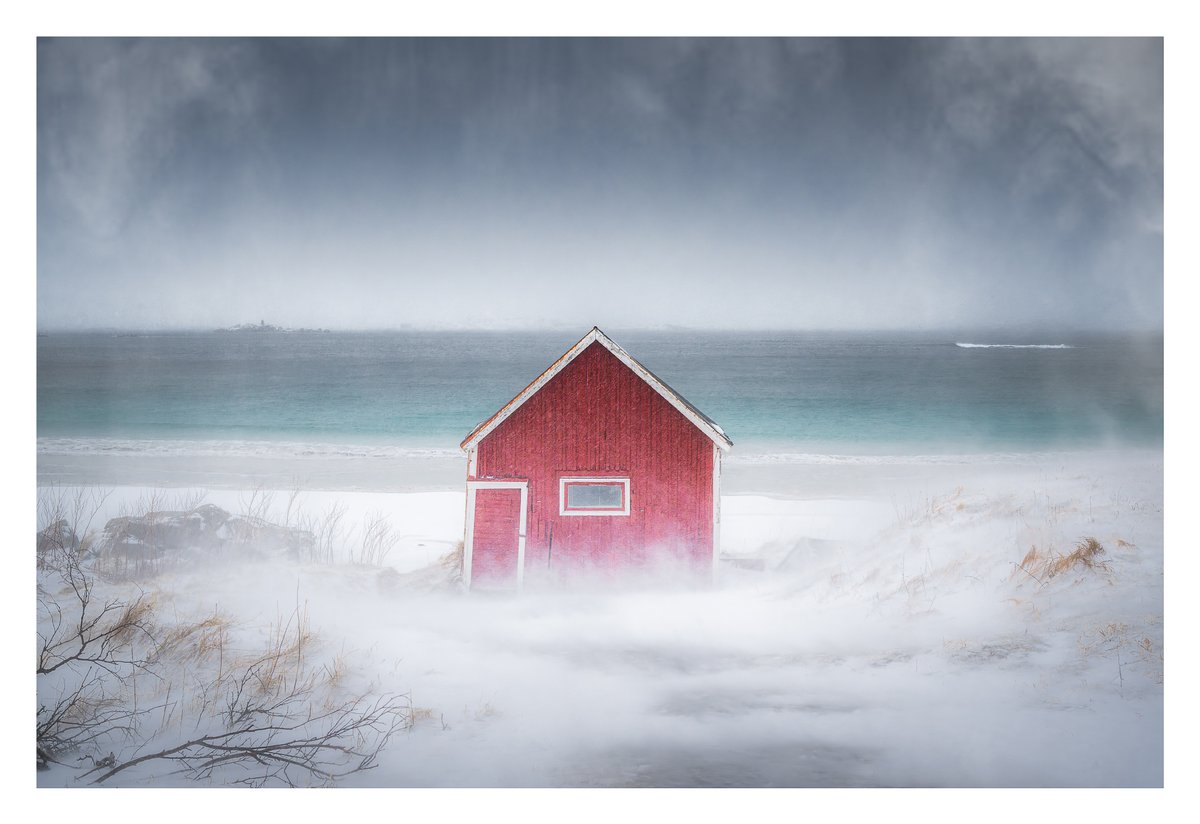 MarkDenneyPhoto's tweet photo. New work from the stormy coast of northern Norway. Wind driven snow, muted winter light, &amp; one red cabin holding it all together. https://t.co/31IpVeqDVv
