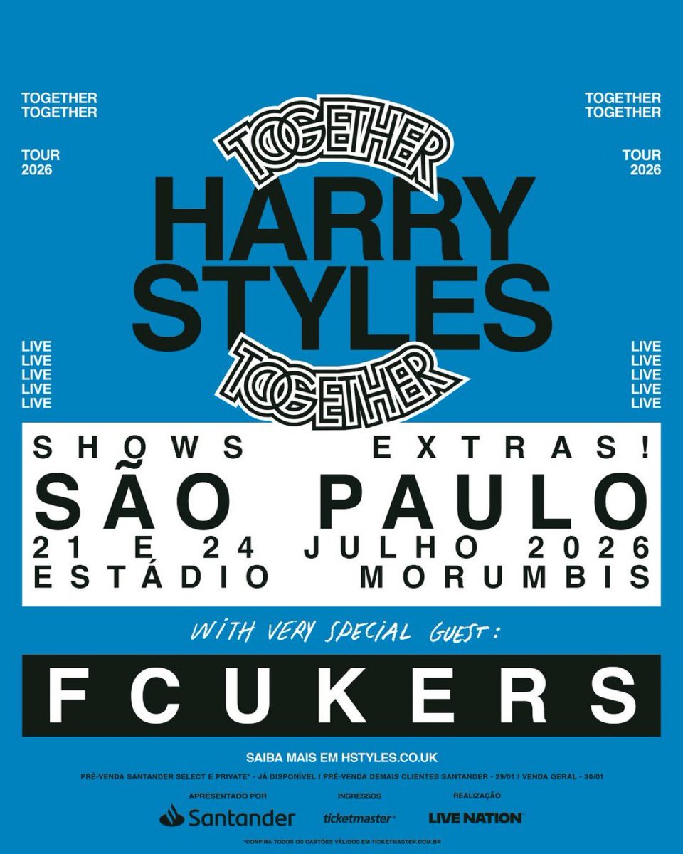 hstbrasil's tweet photo. 🚨 SHOWS EXTRAS 21 e 24 de JULHO! 

Pré-venda para clientes Santander Select &amp; Private: JÁ DISPONÍVEL!  
Pré-venda para clientes Santander: 29 de Janeiro, 11h.
Venda Geral: 30 de Janeiro, 11h. 

https://t.co/ENwRGrhAWe https://t.co/bpjee8m9LY